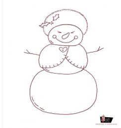 Redwork Snowman 2