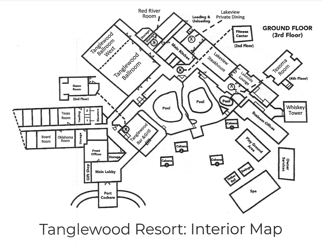 Tanglewood Resort Interior Map