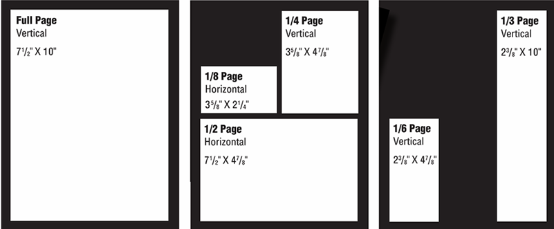 Quilt Plano Program Ad Sizes and pricing