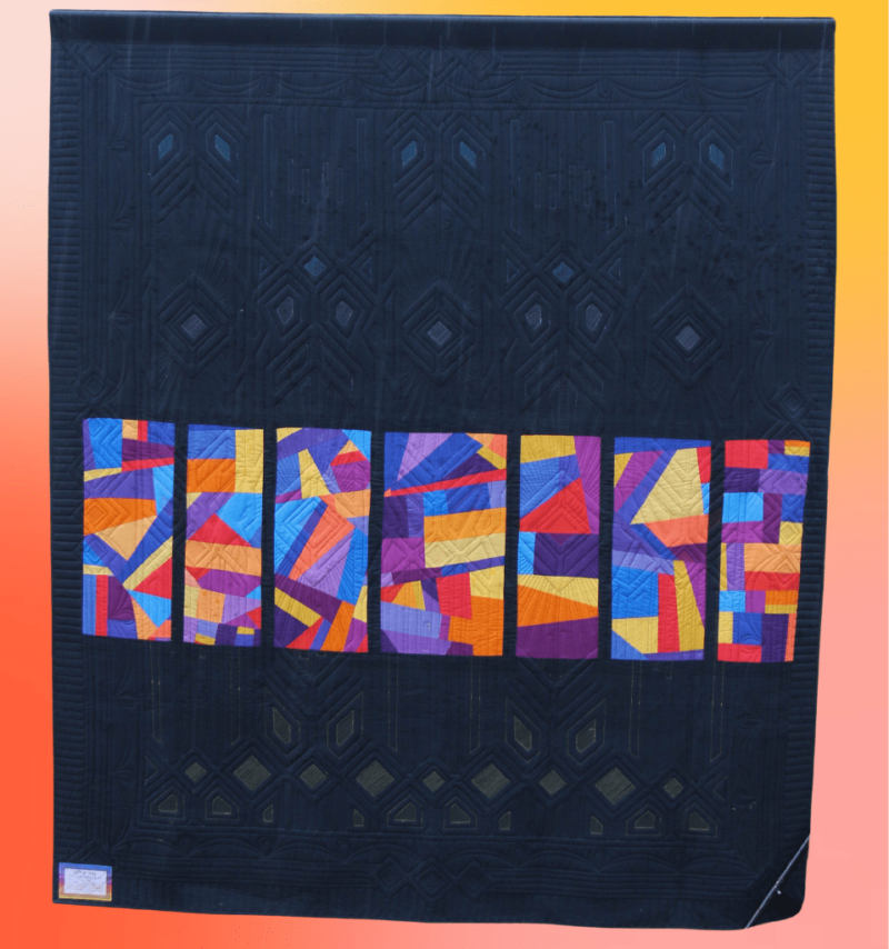 Deco at dusk quilt back